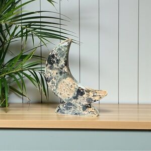 Polished Stone Crescent Moon Figurine – Stone Type Unknown